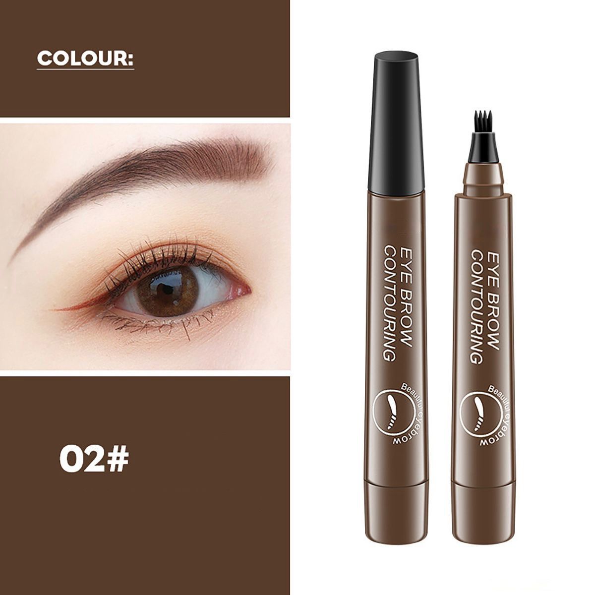 4-Tip Eyebrow Contouring Pen – Dark Brown