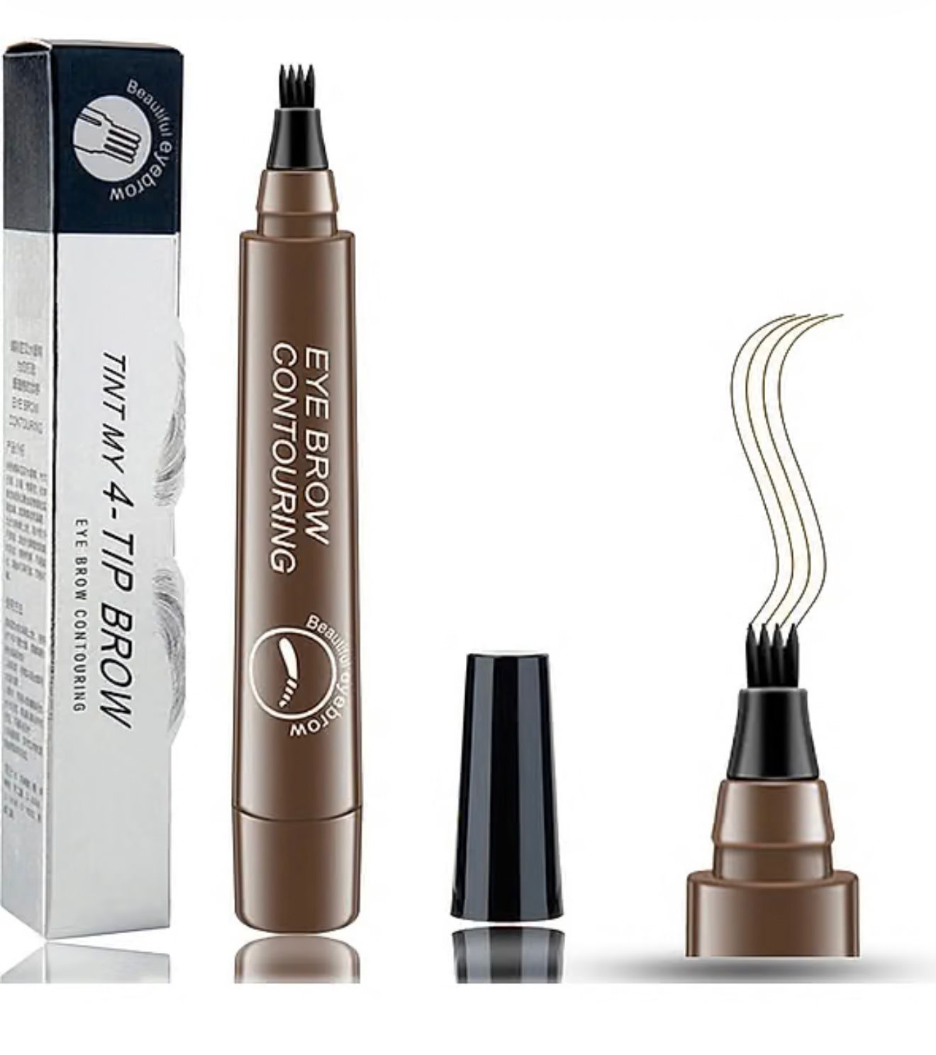 4-Tip Eyebrow Contouring Pen – Dark Brown