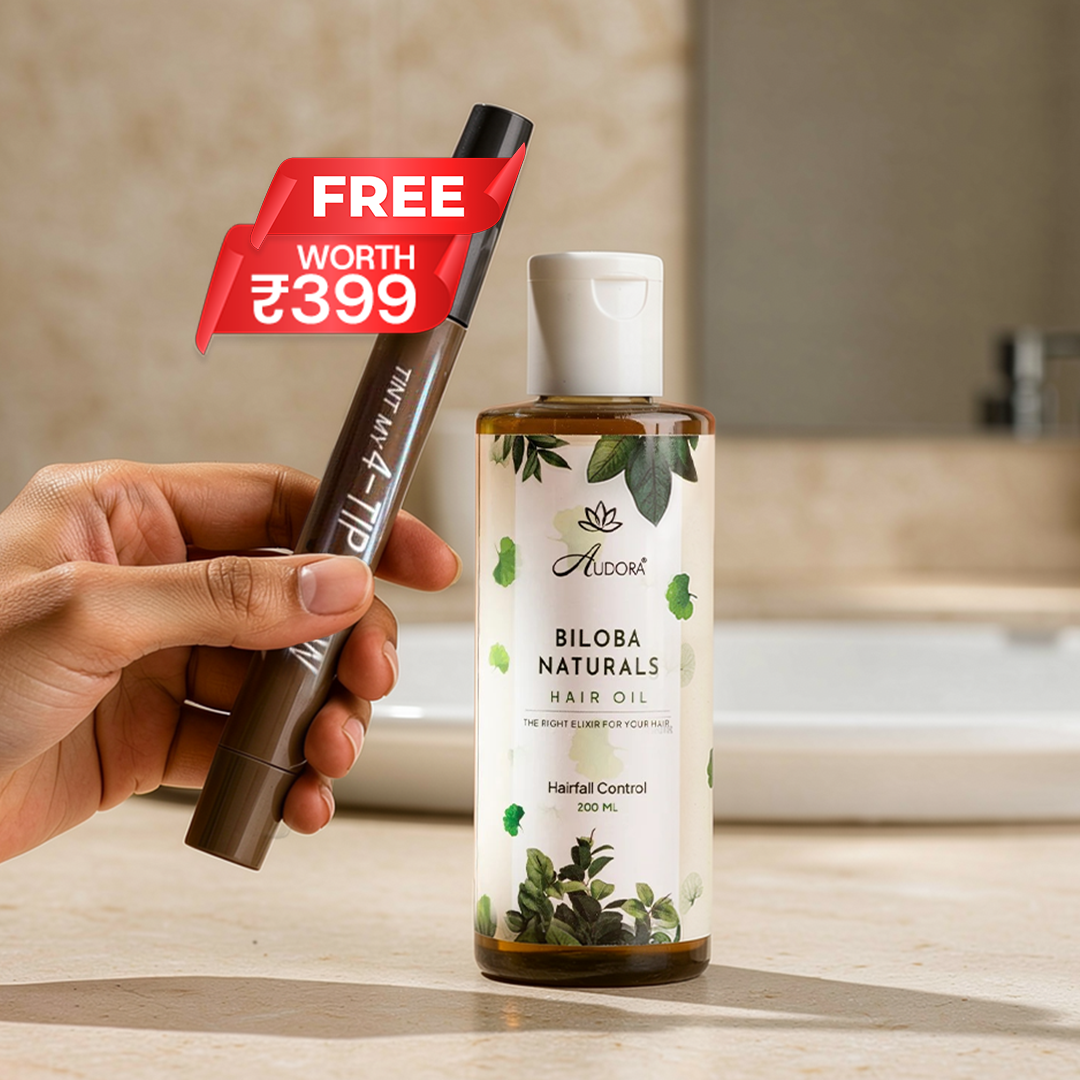 Biloba Naturals Hair Oil + 4-Tip Eyebrow Contouring Pen – Dark Brown