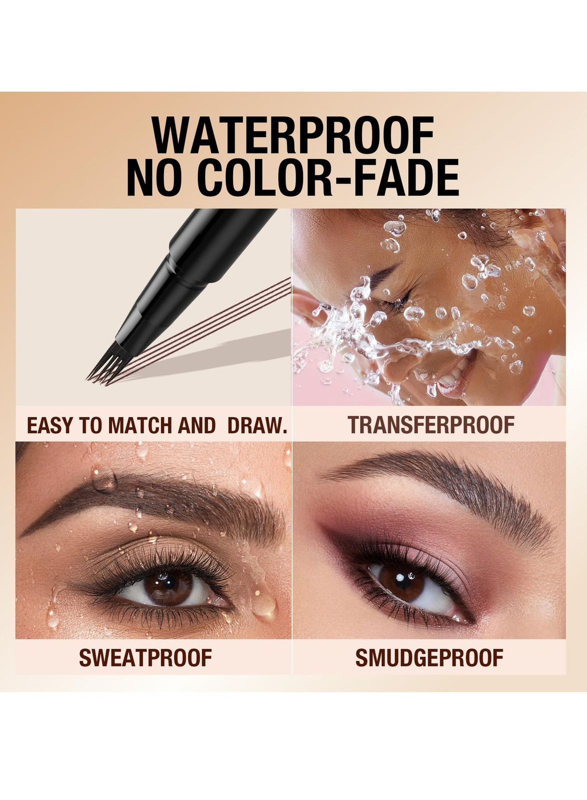 4-Tip Eyebrow Contouring Pen – Dark Brown