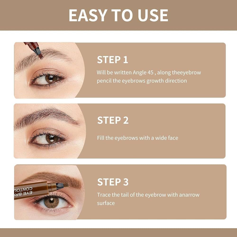 4-Tip Eyebrow Contouring Pen – Dark Brown